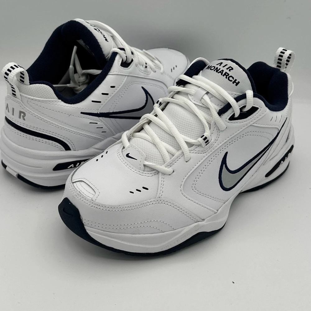 Nike Air Monarch IV 4E White Navy Men's Size 11.5 Wide Shoe 4E 416355-102 New
